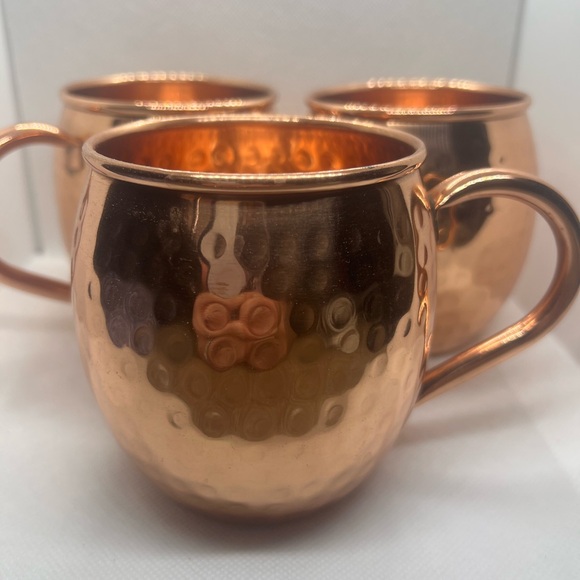 Hammered Copper Mugs Set - Picture 1 of 5
